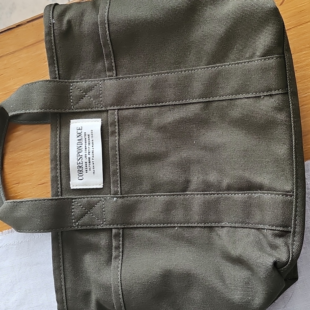 Sezane Mini Tote Bag Chance Correspondance Green